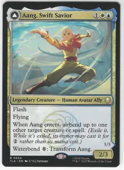 MTG Magic the Gathering Avatar TLA Aang, Swift Savior // Aang and La, Ocean's Fu - Image 1