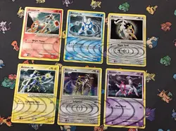 6x Arceus Pokemon TCG Holo Rare Arceus AR3,AR4,AR5,AR6,AR7, DP50 Pokemon Cards - Image 1