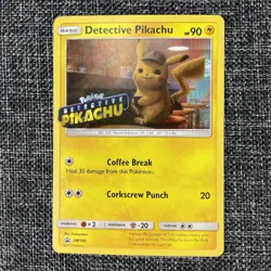 Detective Pikachu SM190 Pokemon Sun & Moon Promo Holo Rare Stamp LP Or MP - Image 1