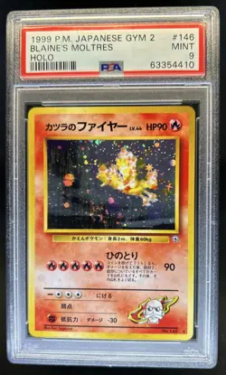 1999 Pokemon Challenge from Darkness JP Blaine's Moltres Rare Holo #146 PSA 9 - Image 1