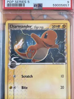 2007 Pokemon Charmander Pop Series 5 10/17 PSA 9 MINT - Image 2