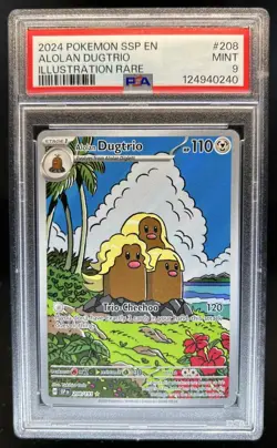 2024 Pokemon Surging Sparks Alolan Dugtrio #208/191 PSA 9 - Image 1
