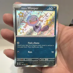 Pokemon Paldean Wooper 180/091 SV: Paldean Fates Shiny Rare Holo Card - Image 1