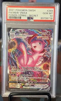 Pokemon 2021 Mew VMAX Fusion Strike Secret Rare Alt Art Holo 269/264 PSA 10 - Image 1