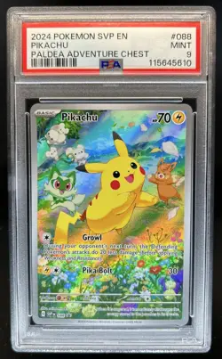 2023-25 Pokemon SV Black Star Promos - SVP EN Pikachu #088 PSA 9 - Image 1