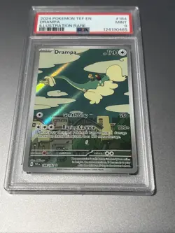 2024 POKEMON TEF EN-TEMPORAL FORCES ILLUSTRATION RARE #184 DRAMPA PSA 9 - Image 1
