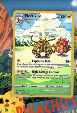 Pokemon TCG Electivire GG08/GG70 Crown Zenith: Galarian Gallery Holo NM/M - Image 1