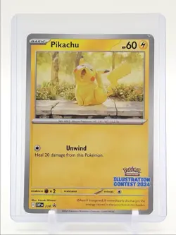 PIKACHU 2025 POKEMON ILLUSTRATION CONTEST 2024 BLACK STAR #214 Q4094 - Image 1