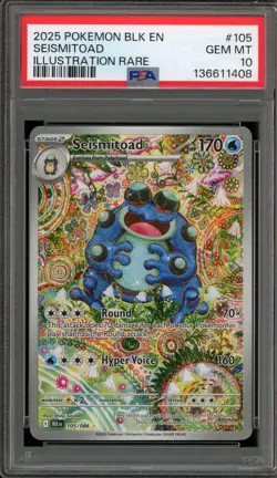 Pokemon Seismitoad Black Bolt Illustration Rare #105 PSA 10 Gem Mint - Image 1