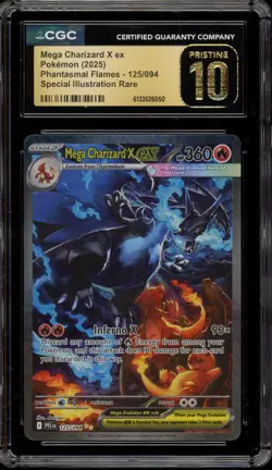 Pokemon Mega Charizard X ex Phantasmal Flames SIR #125 CGC 10 Pristine - Image 1