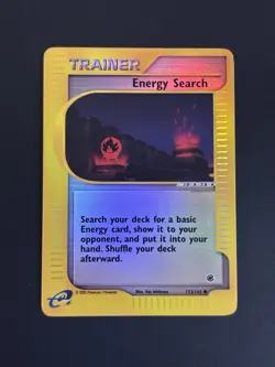 RARE Pokemon Energy Search 153/165 Reverse Holo Expedition 2002 WOTC Trainer - Image 2