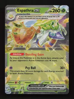 Espathra ex 006/091 Double Rare Paldean Fates Pokemon Near Mint - Image 1