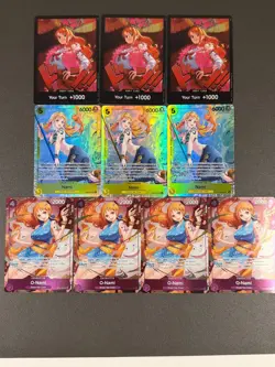 One Piece TCG Nami Playset Bundle EB03 SR x3 + O-Nami x4 + Nami DON!! - Image 2