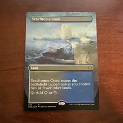Wizards Seachrome Coast Land Rare Phyrexia: All Will Be One Blue White MTG Foil - Image 1
