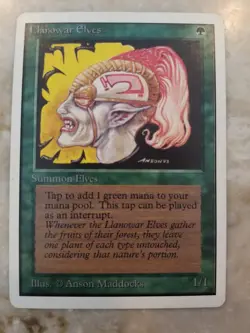 MTG Llanowar Elves VLP UNLIMITED Edition 1993 Magic Vintage - Image 1