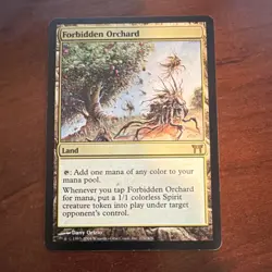 Wizards Forbidden Orchard Rare Land Champions of Kamigawa Foil English MTG - Image 1