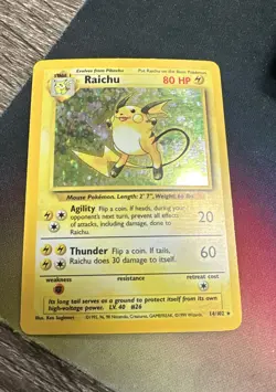 Pokemon TCG Raichu Base Set 14/102 Holo 1999-2000 Wizards Base Set Copyright... - Image 1