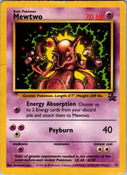 Mewtwo (14) Promo WoTC Promo 14/53 HP/Damaged - Pokemon TCG - Image 1