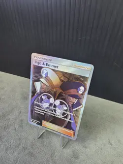 Ingo & Emmet 176/181 (Full Art) Holo Ultra Rare SM - Team Up Pokemon TCG Rare - Image 3