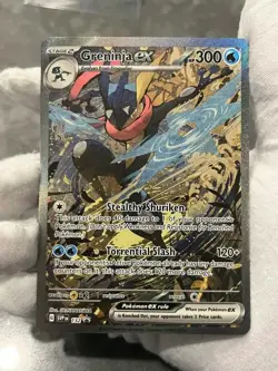 Pokemon TCG Greninja ex 132 Shrouded Fable Black Star Promo Holo Full Art LP - Image 3