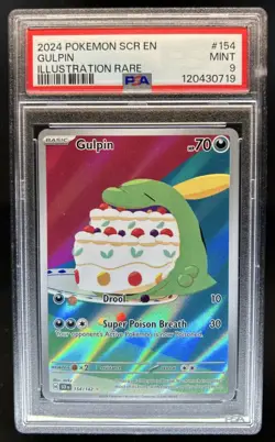 2024 Pokemon Stellar Crown Gulpin #154/142 PSA 9 - Image 1