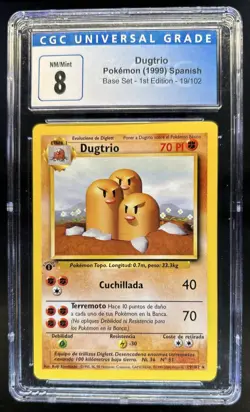 1999 Pokemon Spanish Dugtrio Base Set 1st Edition #19/102 CGC 8 NM/MT - Image 1