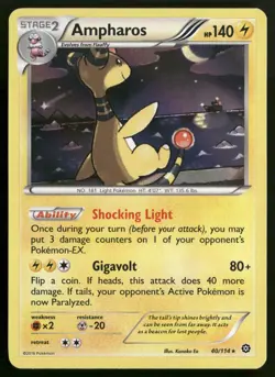 Ampharos Holo Rare XY - Steam Siege 40/114 LP-NM Pokemon TCG - Image 1