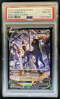 2022 Pokemon SWSH Brilliant Stars Umbreon V Trainer Gallery #TG22/TG30 PSA 10 - Image 1