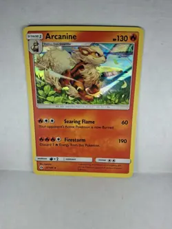 Pokemon TCG Arcanine Sun & Moon Base 22/149 Holo Rare - Image 1