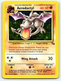 Pokemon Aerodactyl (1) Fossil #01/62 Holo [LP] - Image 1