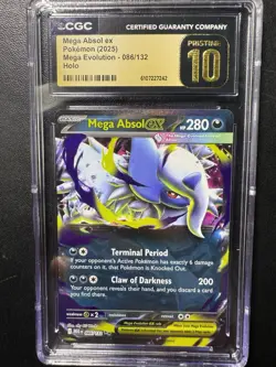 CGC PRISTINE 10 - 2025 Pokemon Mega Evolution Mega Absol ex 086/132 🔥🔥🔥 - Image 3
