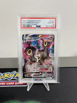 2022 POKEMON SWORD & SHIELD BRILLIANT STARS #TG23 FULL ART/UMBREON VMAX PSA 10 - Image 1