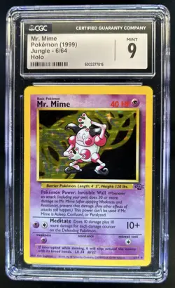 1999 Pokemon Jungle Mr. Mime #6/64 CGC 9 - Image 1