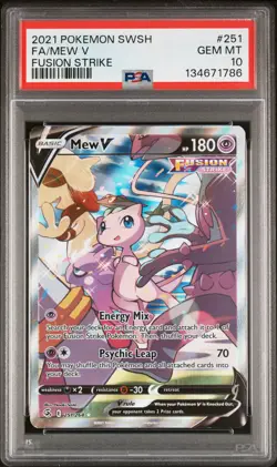 2021 POKEMON SWORD & SHIELD FUSION STRIKE #251 FULL ART/MEW V PSA 10 - Image 1
