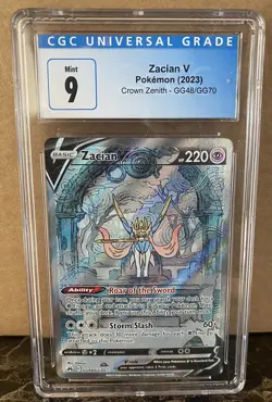 CGC 9 Mint | Zacian V GG48/GG70 Full Art | Pokemon Crown Zenith - Image 1