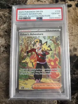 💎 PSA 10 GEM MINT 💎 Ethan's Adventure Destined Rivals SIR Holo Pokemon #236 - Image 1