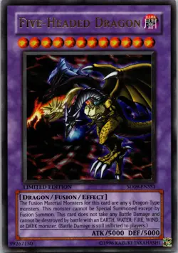 Yugioh Five-Headed Dragon SD09-ENSS1 Limited Edition Ultra Rare NM - Image 1