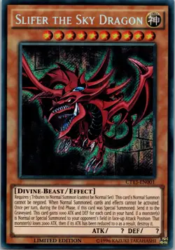 Yugioh Slifer the Sky Dragon CT13-EN001 Limited Edition Secret Rare NM - Image 1