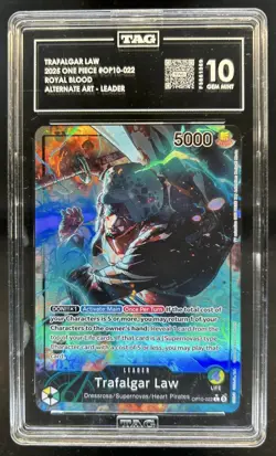 2025 One Piece Royal Blood OP10 Trafalgar Law Leader #OP10-022 TAG 10 - Image 1