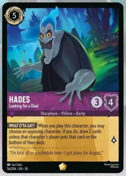 Disney Lorcana Whispers In The Well Hades Legendary Cold Foil 56/204 - Image 1