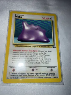 DITTO - 18/62 - 1st Edition Fossil - Rare - Pokemon Card - - Image 1