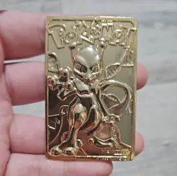 1999 MEWTWO #150 Gold Bar Card Limited Edition Burger King Gold Plated Pokemon - Image 1