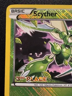 3rd League Scyther 4/108 Dark Explorers Pokemon Card Crosshatch Reverse Holo NM - Image 3