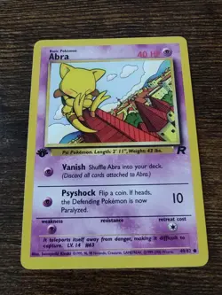 Abra 49/82 1st Edition Team Rocket Non Holo Pokemon Card - Image 1