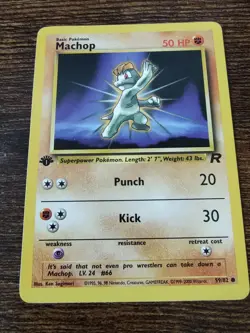Machop 59/82 1st Edition Team Rocket Non Holo Pokemon Card - Image 1