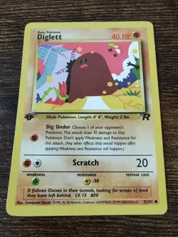 Diglett 52/82 1st Edition Team Rocket Non Holo Pokemon Card - Image 1