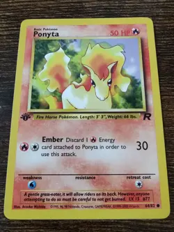 Ponyta 64/82 1st Edition Team Rocket Non Holo Pokemon Card - Image 1