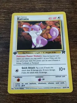 Rattata 66/82 1st Edition Team Rocket Non Holo Pokemon Card - Image 1