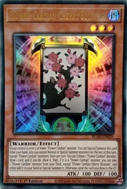 BLAR-EN029 FLOWER CARDIAN CHERRY BLOSSOM ULTRA RARE 1ST EDITION YuGiOh CARD - Image 1