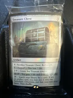 MTG - Forgotten realms - FOIL lands Lot (20) and Foil Treasure chest - Sealed. - Image 1